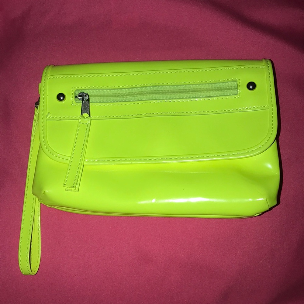 Fluorescent Yellow Wristlet